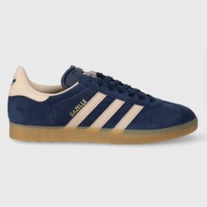 Adidas Navy Blue Gazelle Indoor Shoes with Light Pink Stripes